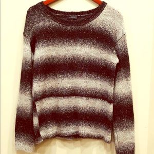 The Limited Striped Gray and Black Sweater